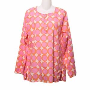 SEE DESIGN 70's Circle Dot Mod Popover Tunic M
